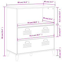 Produktbild för Bokhylla VIKEN antracitgrå 80x40x90 cm konstruerat trä