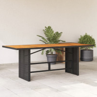Produktbild för Trädgårdsbord med akaciaträ svart 190x80x74 cm konstrotting