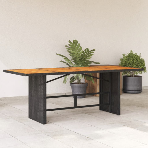 vidaXL Trädgårdsbord med akaciaträ svart 190x80x74 cm konstrotting