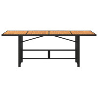 Produktbild för Trädgårdsbord med akaciaträ svart 190x80x74 cm konstrotting