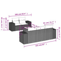 Miniatyr av produktbild för Loungegrupp med dynor 6 delar svart konstrotting