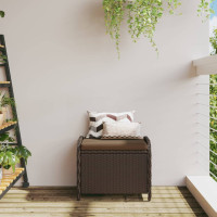 Miniatyr av produktbild för Trädgårdspall med dyna brun 58x46x46 cm konstrotting