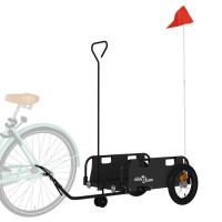Produktbild för Cykelvagn svart oxfordtyg och järn