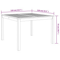 Produktbild för Trädgårdsbord 110x110x75 cm massivt akaciaträ