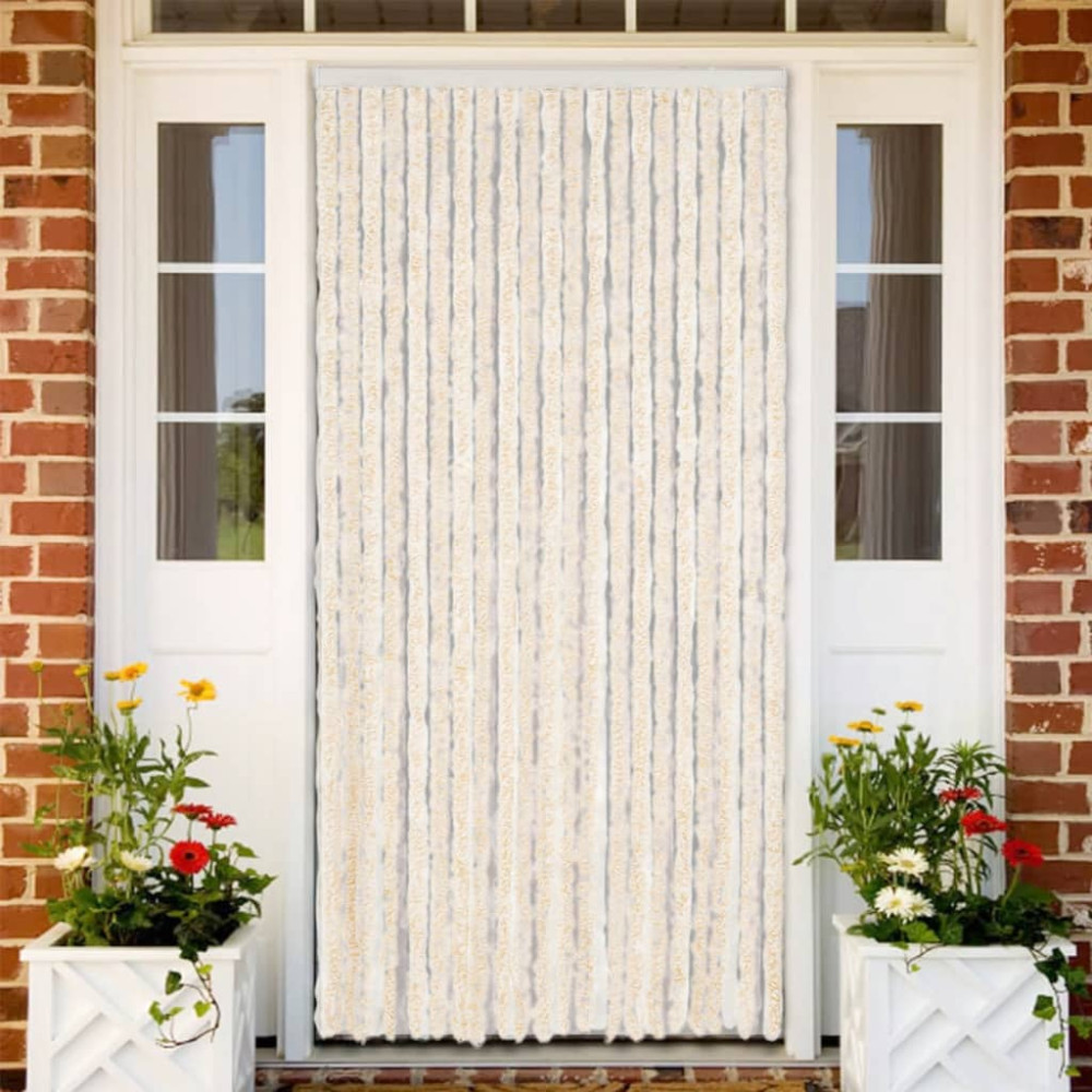 Produktbild för Insektsgardin beige och vit 100x230 cm chenille