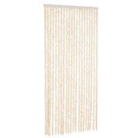 Produktbild för Insektsgardin beige och vit 100x230 cm chenille