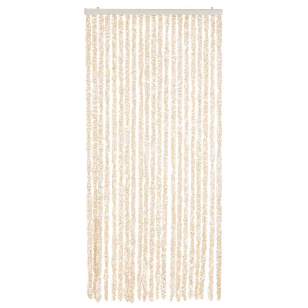 Produktbild för Insektsgardin beige och vit 100x230 cm chenille