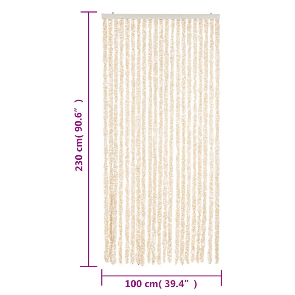 Produktbild för Insektsgardin beige och vit 100x230 cm chenille
