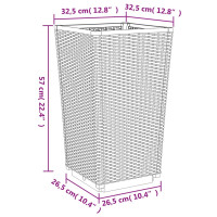 Produktbild för Odlingslådor 4 st brun 32,5x32,5x57 cm PP