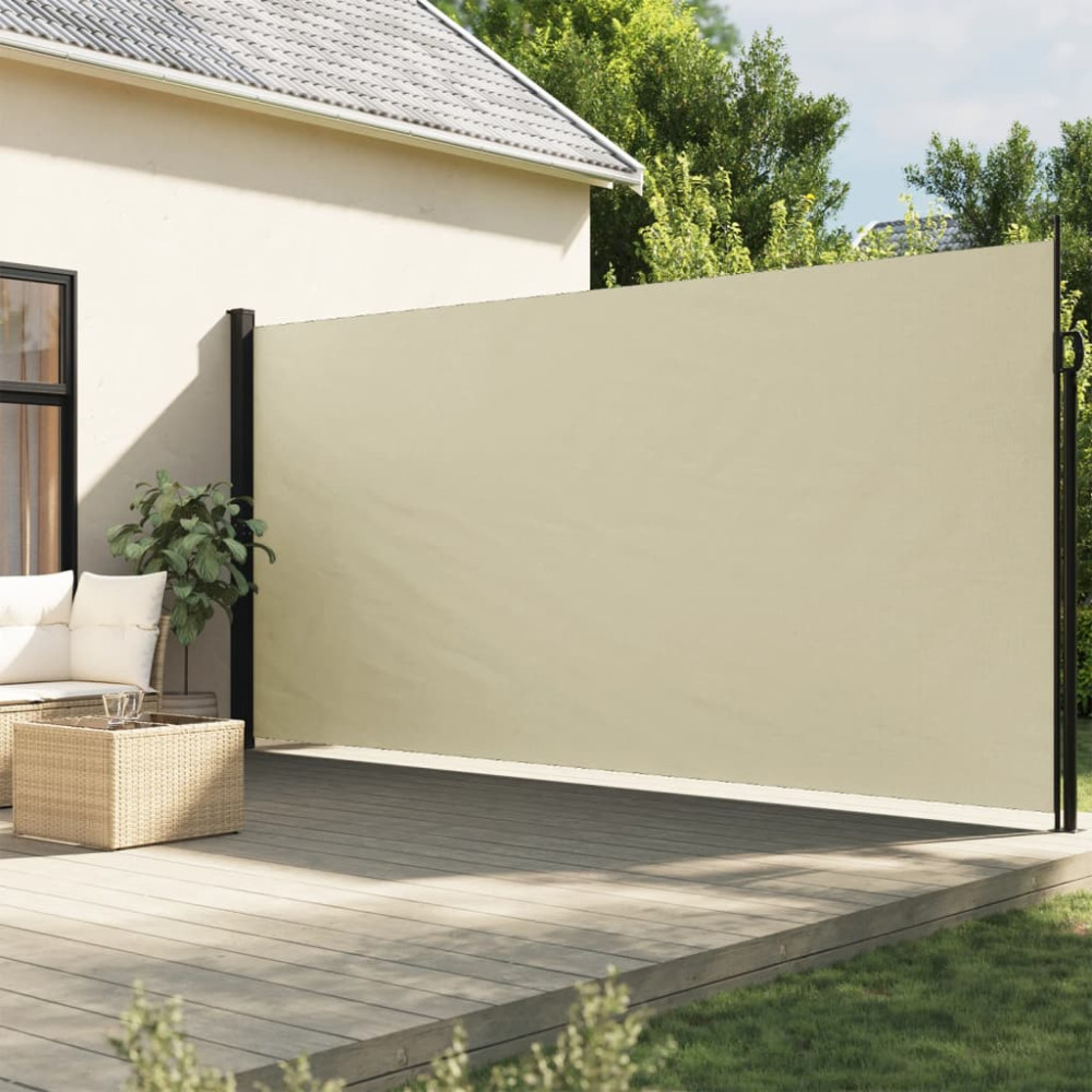 Produktbild för Indragbar sidomarkis gräddvit 200x500 cm