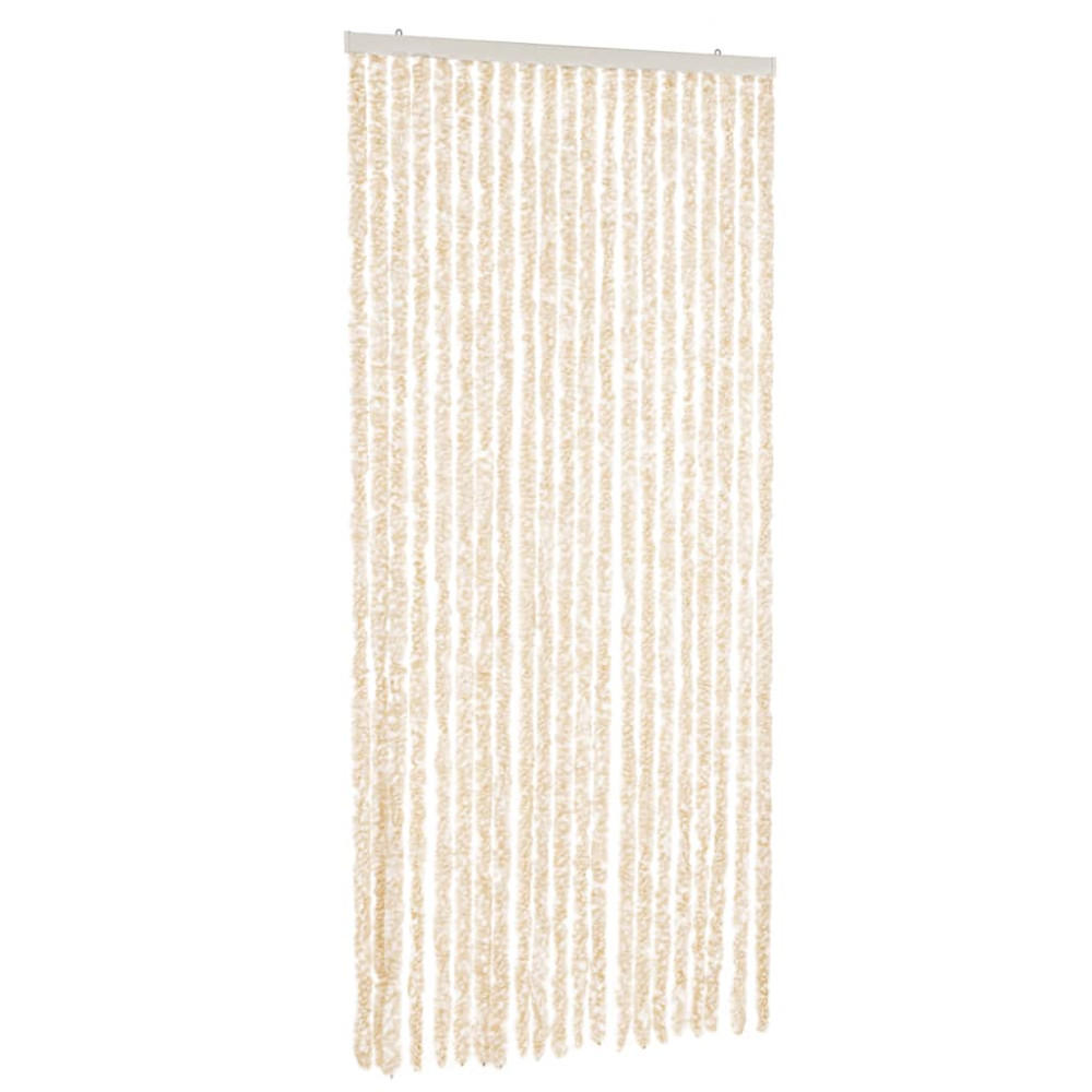 Produktbild för Insektsgardin beige och vit 56x185 cm chenille