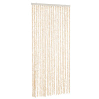 Produktbild för Insektsgardin beige och vit 56x185 cm chenille