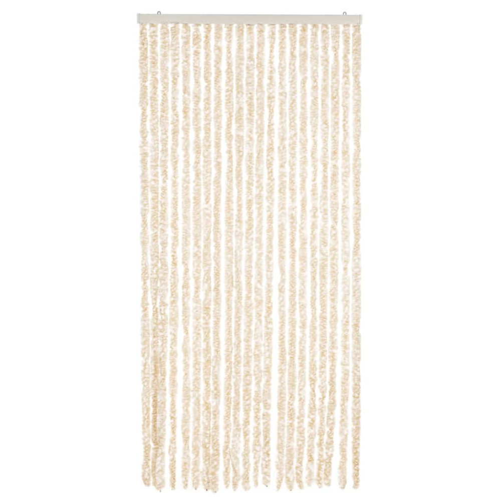 Produktbild för Insektsgardin beige och vit 56x185 cm chenille