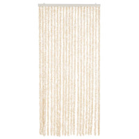 Produktbild för Insektsgardin beige och vit 56x185 cm chenille