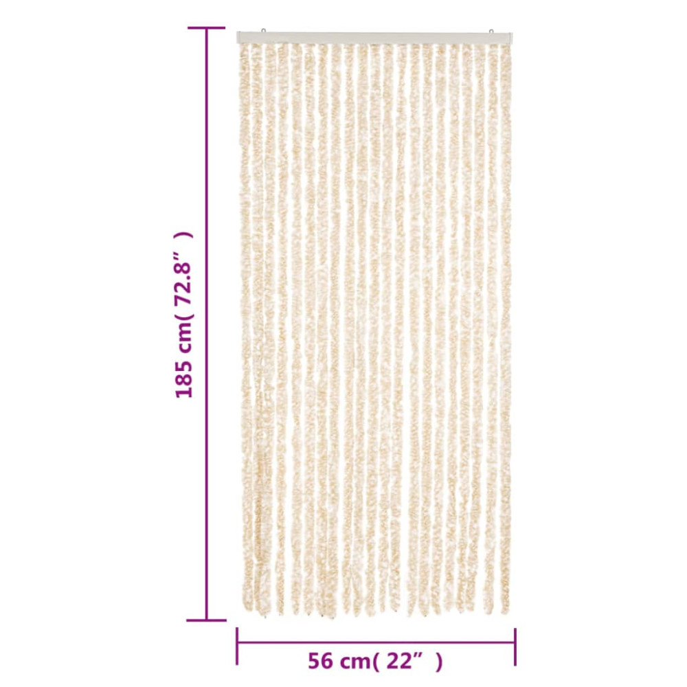 Produktbild för Insektsgardin beige och vit 56x185 cm chenille