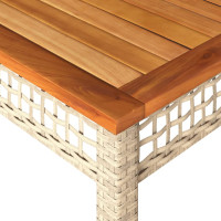 Produktbild för Trädgårdsbord beige 140x80x75 cm konstrotting akaciaträ
