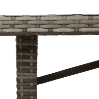 Produktbild för Trädgårdsbord med glasskiva grå 190x80x74 cm konstrotting
