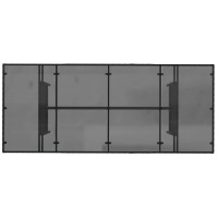 Produktbild för Trädgårdsbord med glasskiva svart 190x80x74 cm konstrotting