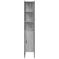 Produktbild för Badrumsskåp grå sonoma 33x33x185,5 cm konstruerat trä