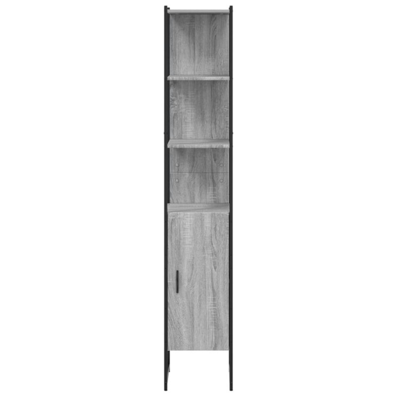 Produktbild för Badrumsskåp grå sonoma 33x33x185,5 cm konstruerat trä