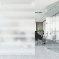 Produktbild för Fönsterfilmer frostad randig design PVC