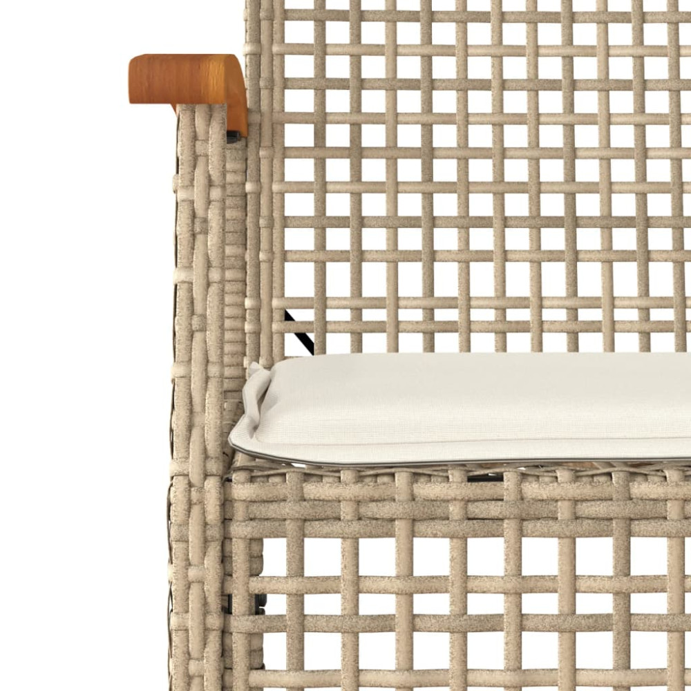 Produktbild för Trädgårdsstolar med dynor 2 st beige konstrotting akaciaträ