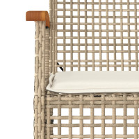 Produktbild för Trädgårdsstolar med dynor 2 st beige konstrotting akaciaträ