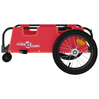 Produktbild för Cykelvagn röd oxfordtyg och järn