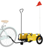 Produktbild för Cykelvagn gul oxfordtyg och järn
