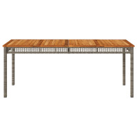 Produktbild för Trädgårdsbord grå 180x90x75 cm konstrotting akaciaträ