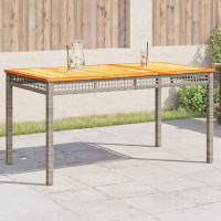 Produktbild för Trädgårdsbord grå 140x80x75 cm konstrotting akaciaträ
