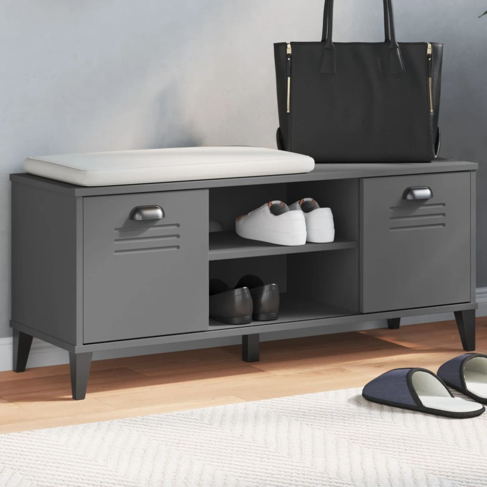 Produktbild för Skobänk VIKEN antracitgrå 106x35x45 cm konstruerat trä