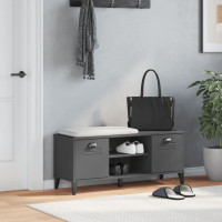Produktbild för Skobänk VIKEN antracitgrå 106x35x45 cm konstruerat trä