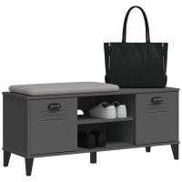 Produktbild för Skobänk VIKEN antracitgrå 106x35x45 cm konstruerat trä