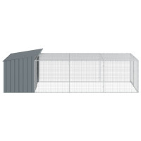 Produktbild för Hundkoja med gård antracit 153x396x110 cm galvaniserat stål
