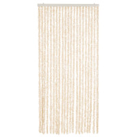 Produktbild för Insektsgardin beige och vit 100x200 cm chenille