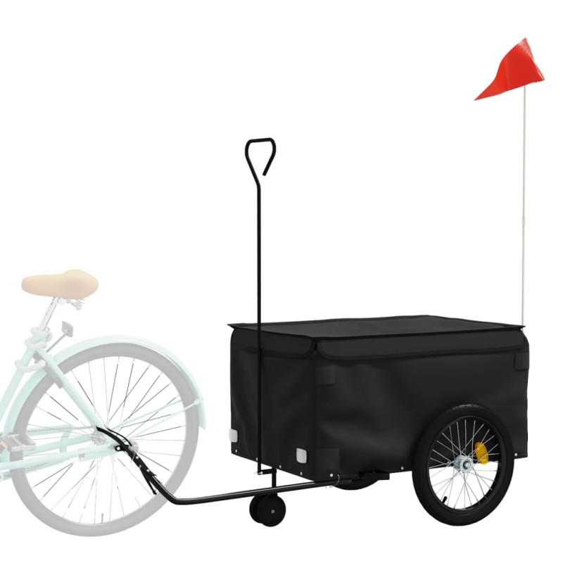 Produktbild för Cykelvagn svart 45 kg järn