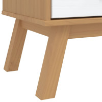 Produktbild för Garderob OLDEN vit och brun 76,5x53x172 cm massiv furu