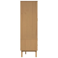 Produktbild för Garderob OLDEN vit och brun 76,5x53x172 cm massiv furu