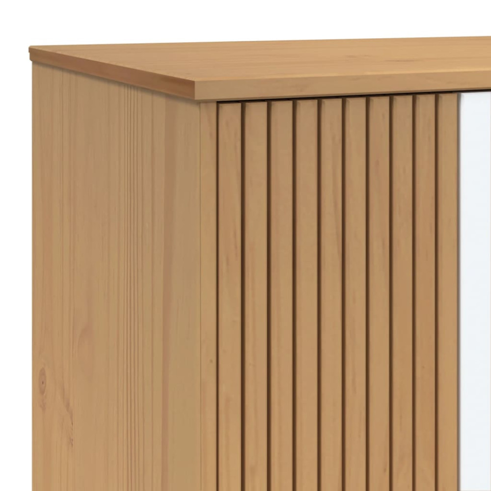 Produktbild för Garderob OLDEN vit och brun 76,5x53x172 cm massiv furu