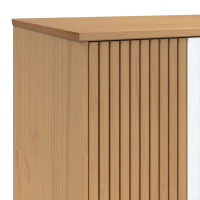 Produktbild för Garderob OLDEN vit och brun 76,5x53x172 cm massiv furu