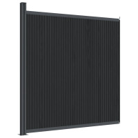 Produktbild för Staketpanel WPC grå 173x186 cm