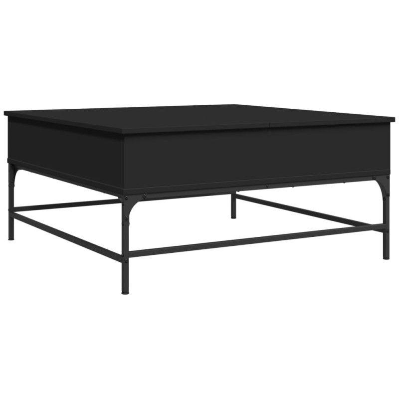 Produktbild för Soffbord svart 95x95x45 cm konstruerat trä och metall