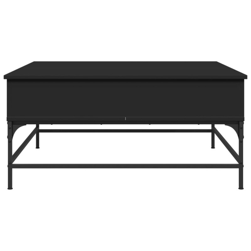 Produktbild för Soffbord svart 95x95x45 cm konstruerat trä och metall