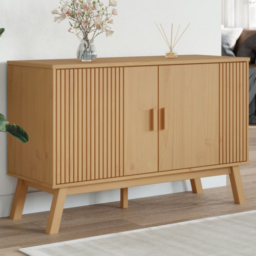 vidaXL Skänk OLDEN brun 114x43x73,5 cm massiv furu
