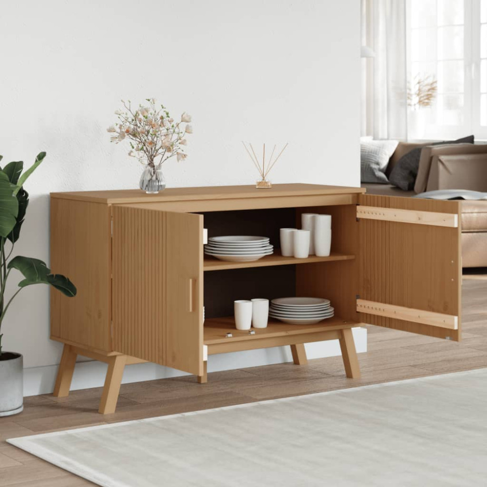 Produktbild för Skänk OLDEN brun 114x43x73,5 cm massiv furu