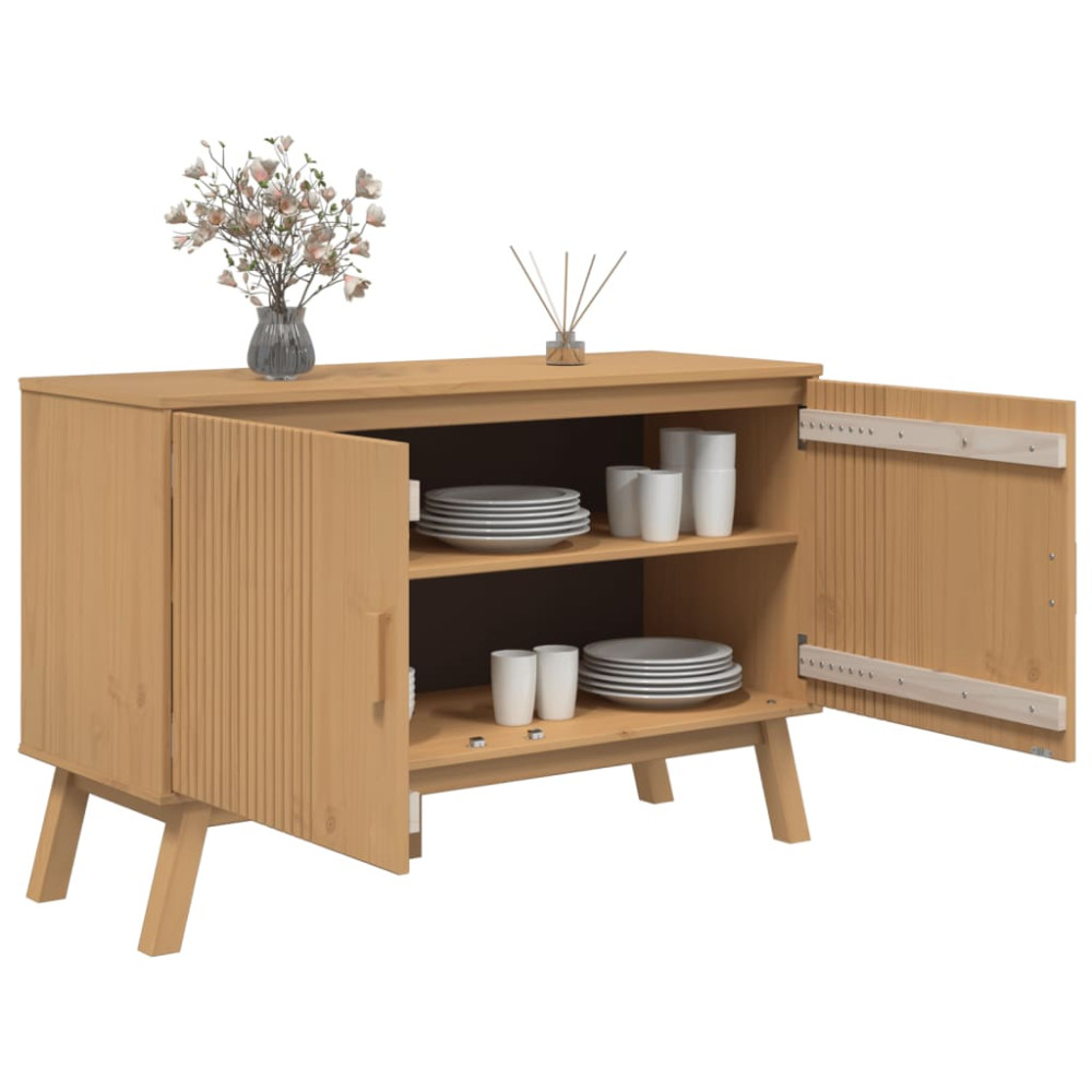Produktbild för Skänk OLDEN brun 114x43x73,5 cm massiv furu