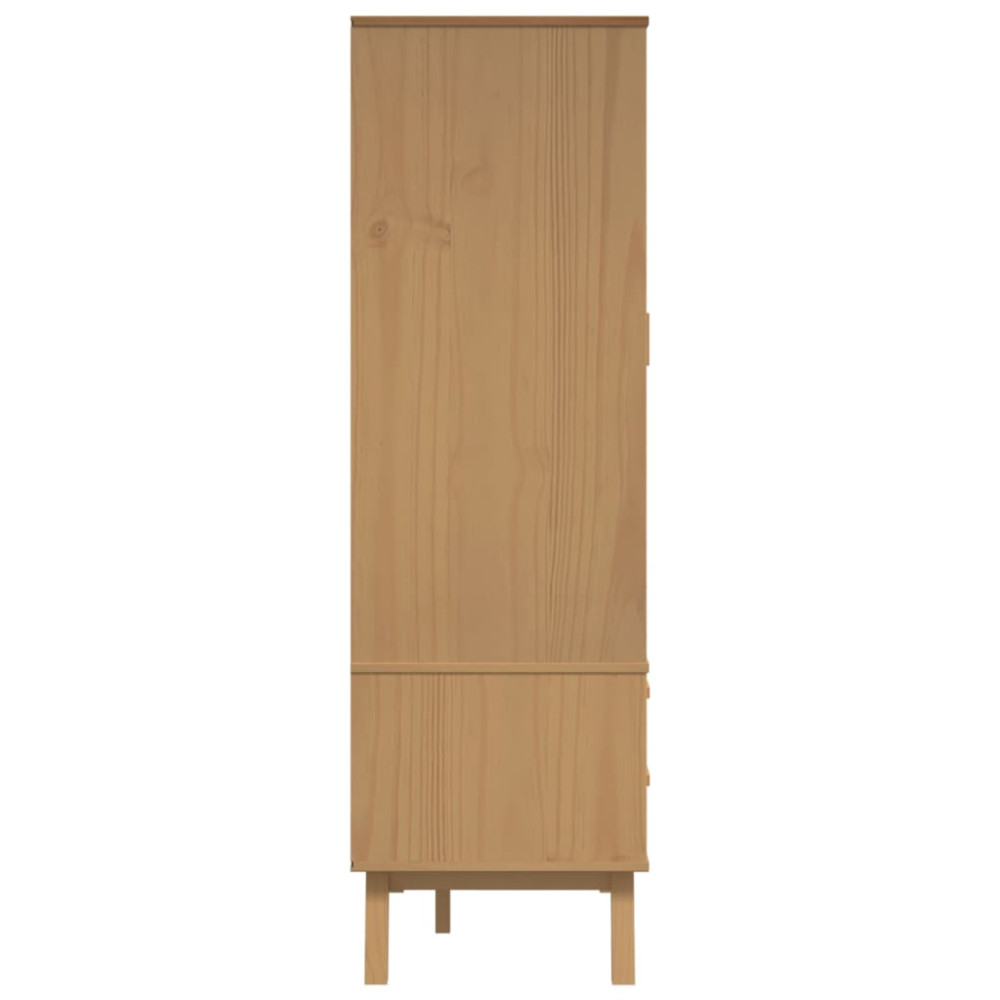 Produktbild för Garderob OLDEN grå och brun 76,5x53x172 cm massiv furu