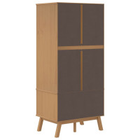 Produktbild för Garderob OLDEN grå och brun 76,5x53x172 cm massiv furu