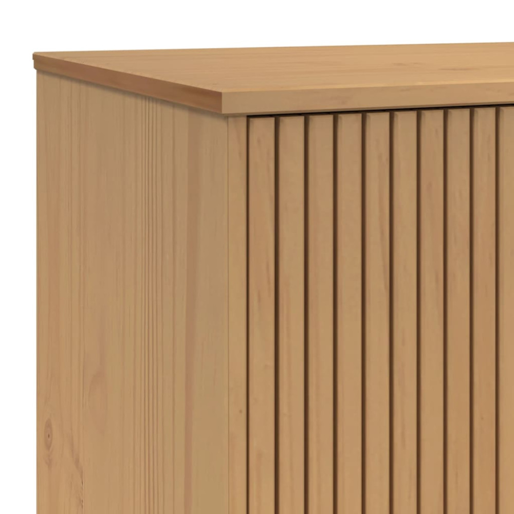 Produktbild för Skänk OLDEN vit och brun 114x43x73,5 cm massiv furu